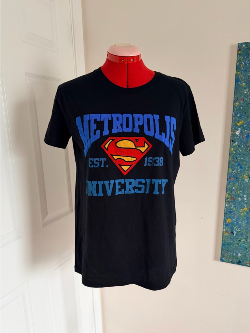 NWT NEW Superman DC Comics T-Shirt Tee Metropolis Logo Warner Bros 2015 Size M